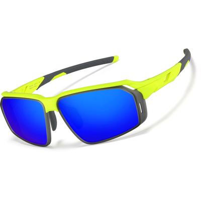 Zenni Sunglasses Yellow With Blue Mirror Plastic Full Rim Frame