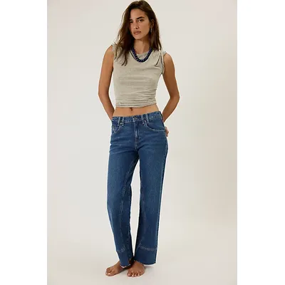 We The Free Risk Taker Mid-Rise Jeans at Free People in Be Bold, Size: 31 S