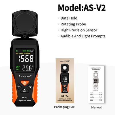 TEMU Aicevoos Digital Meter, Handheld Light Meter, Luxmeter Lux Test, Tester, Lux Meter Image