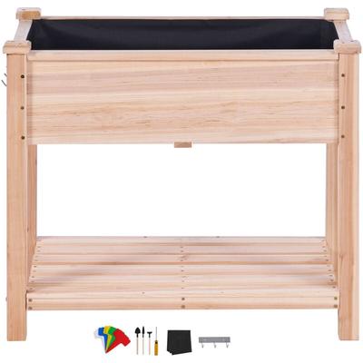 Mophorn - Hochbeet 86,9 x 46,6 x 76,2 cm, Pflanzkasten aus Holz, erhöhter Pflanzkasten für den Image