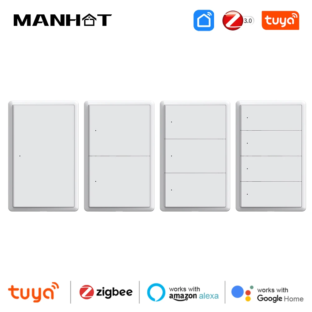 Tuya Zigbee 3,0 Smart Wand Schalter UNS Wand Push Button Physikalische Schalter Smart Wireless Stimme Fernbedienung Mit Google Home Alexa Image