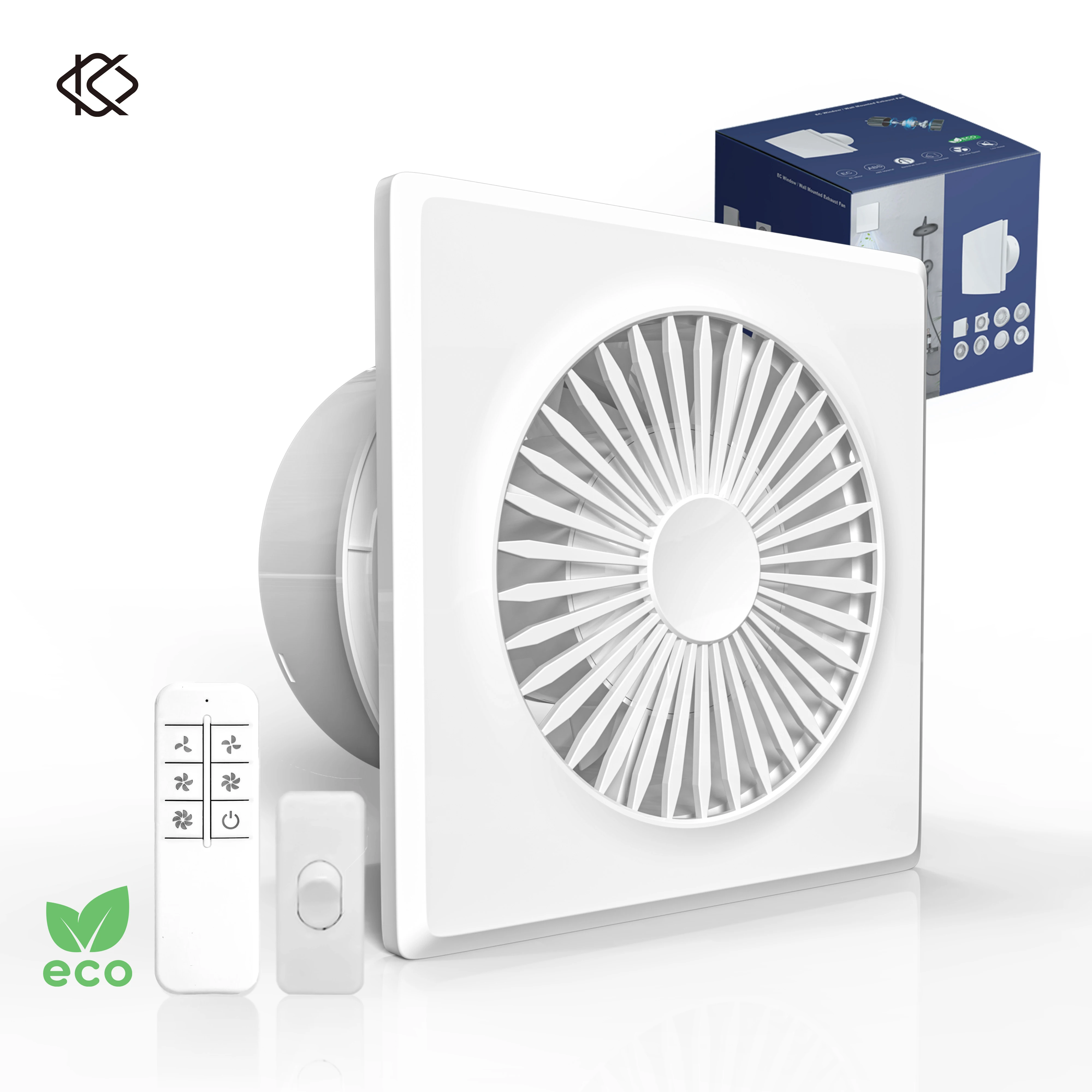 Kcvents Abluftventilator mit Backdraft-Dämpfer und Fernbedienung, fünf Geschwindigkeitseinstellungen für die Belüftung zu Hause, 4/6 Zoll Image