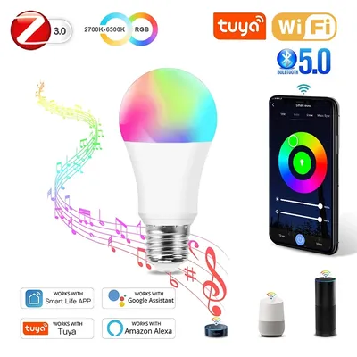 E27 Tuya Smart Glühbirnen RGB e27 Led-lampe AC 10W 12W 15W 18W Smart Home Zigbee Lampe Funktioniert mit Alexa Google Home Smartthings