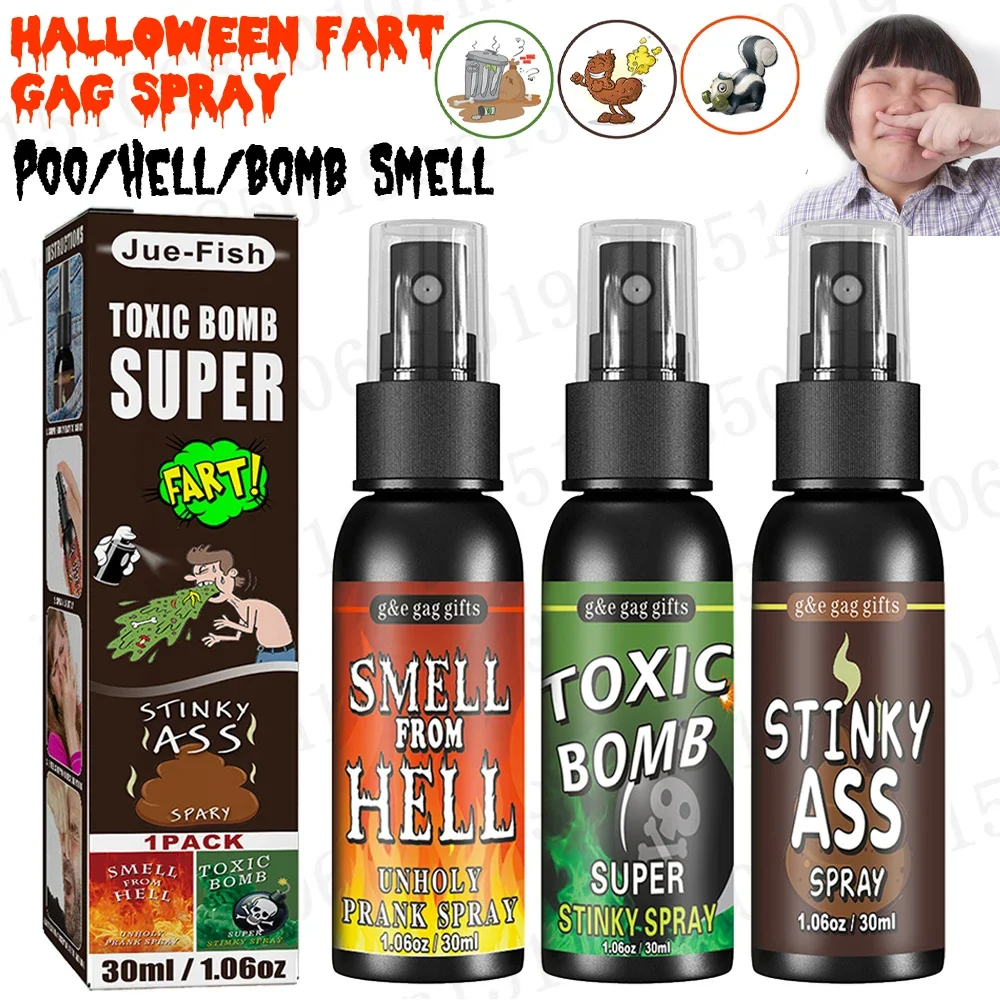 30ml Furz knebel Spray Streich Witz Halloween Spray kann stinken Party liefert stinkenden Furz für Erwachsene Kinder Halloween lustige Spielzeuge Image