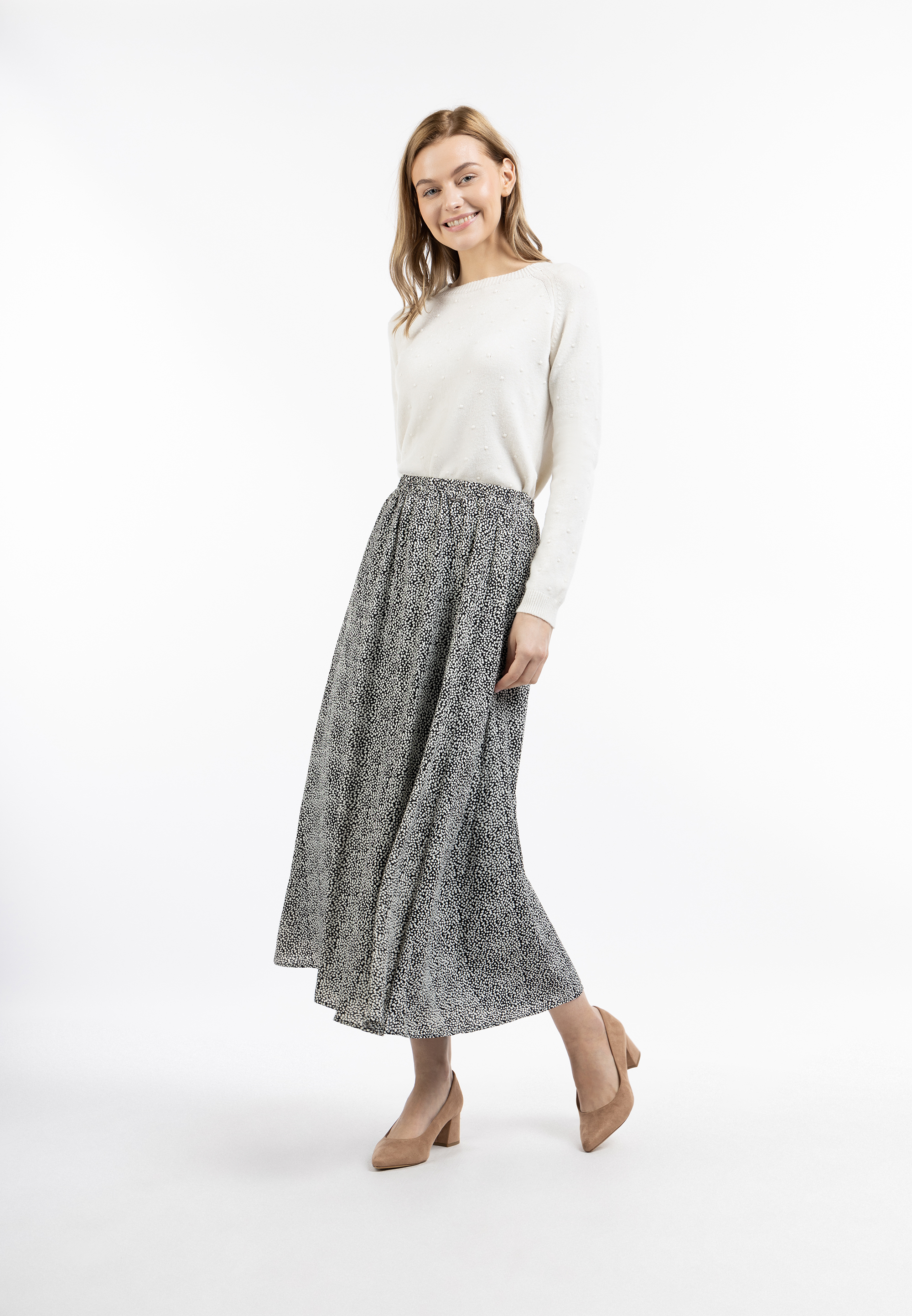 Dreimaster Maxirock Damen Schwarz Weiss Image