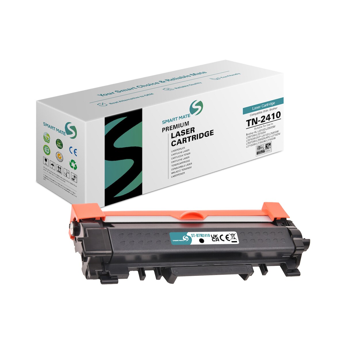 SmartMate wiederaufbereiteter Laser Toner Patrone für Brother TN-2410 Schwarz Image