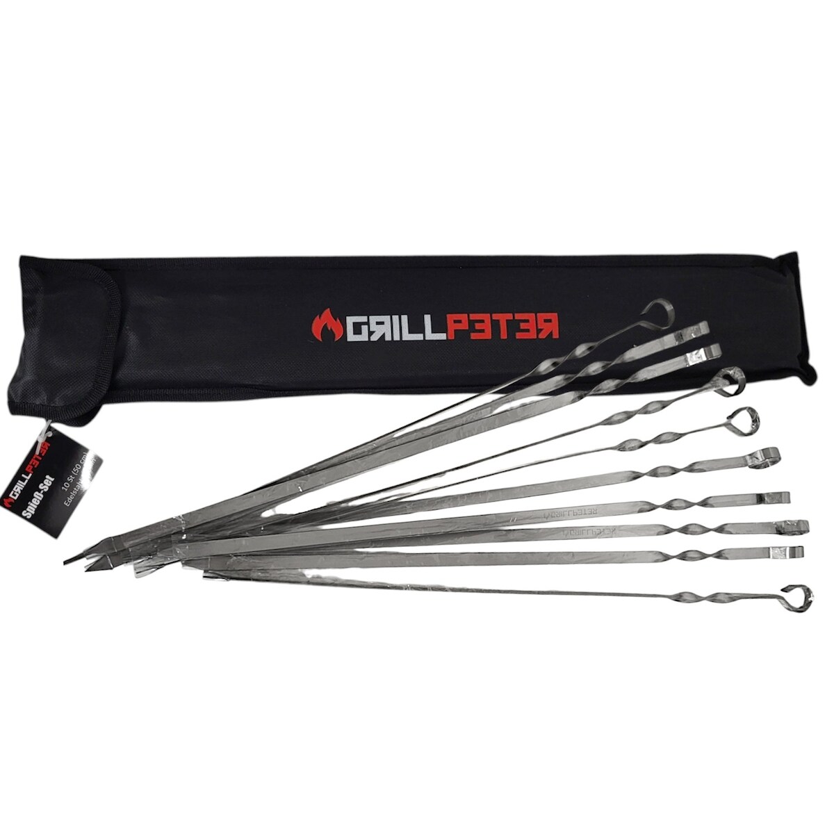Grillpeter Schaschlik Spieße Schampura Edelstahl 10 Stück 50 cm Image