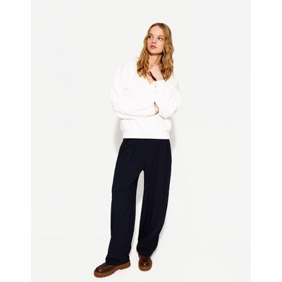 Bershka V-Neck Sweater Women L Off White