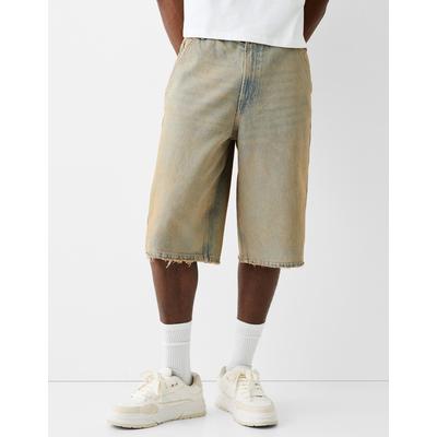 Bershka Denim Skater Bermuda Shorts Men 30 Light Blue