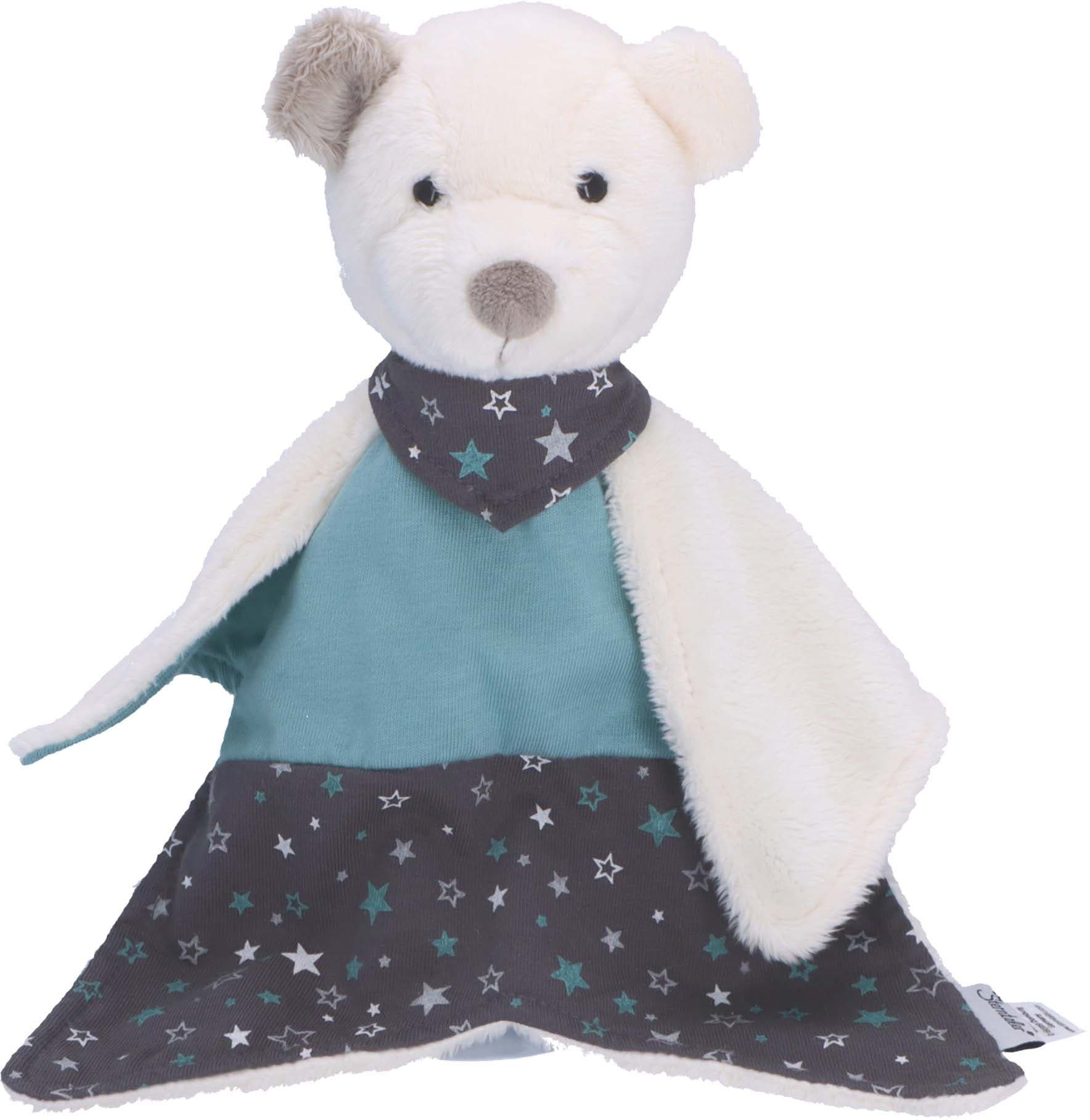 Schmusetuch STERNTALER "Eisbär Elia, M", blau (weiß, blau, dunkelgrau), Schnuffeltücher, KinderB:27cm H:32cm, Polyester, Baumwolle, B:27cm H:32cm Image