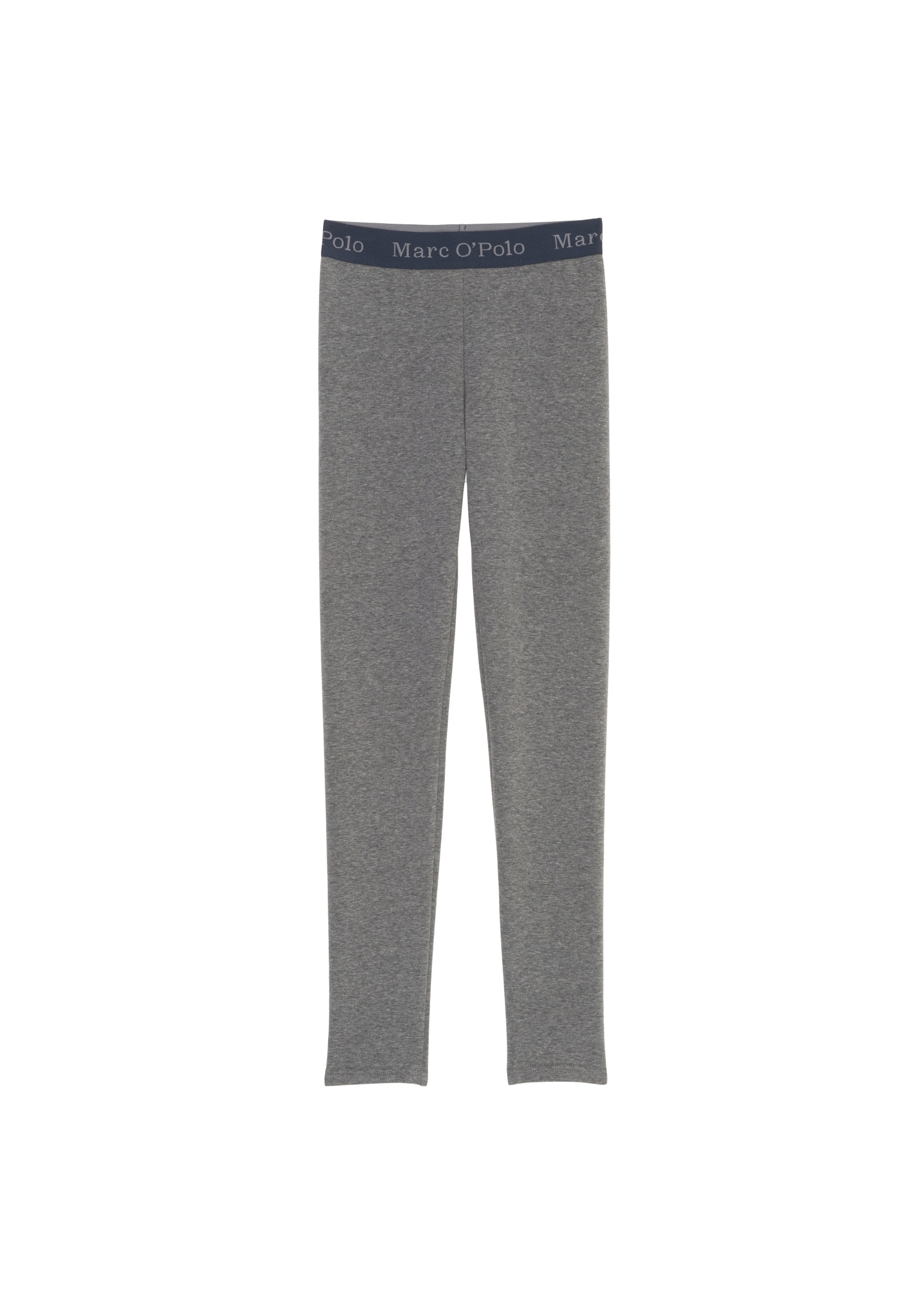 Jerseyhose MARC O'POLO "aus warmem Baumwoll-Mix", Mädchen, Gr. 92/98, Normalgrößen, beige (stone meliert), Obermaterial: 65% Polyester, 30% Baumwolle, 5% Elasthan, unifarben, figurbetont normal, Hosen Jerseyhose