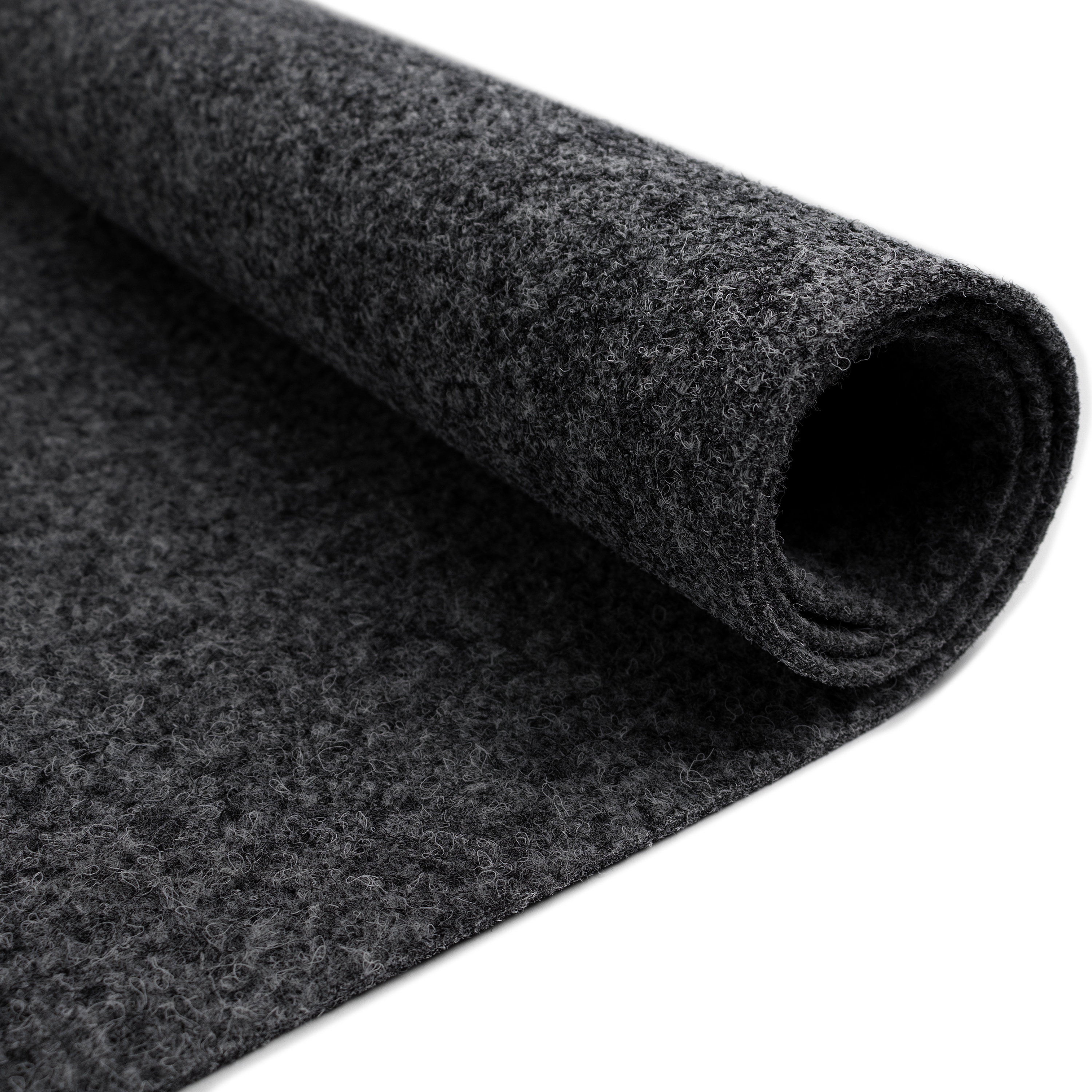 Teppichboden "Nadelfilz REWIND, Made in Belgium", grau (anthrazit), B:200 H:5 L:1.000, Polypropylen, PRIMAFLOR-IDEEN IN TEXTIL, Teppiche, Breite 200 cm, Uni Farben, robust & strapazierfähig Image