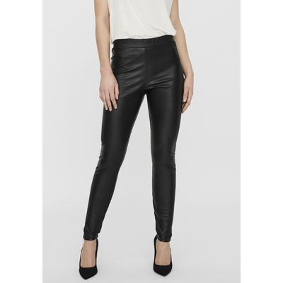 Lederimitathose VERO MODA "VMGANA MR PL LEGGING", Damen, Gr. XL (42), Länge 34, schwarz, Obermaterial: 95% Polyester, 5% Elasthan, modisch, Hosen Image