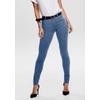Skinny-fit-Jeans ONLY "ONLRAIN LIFE REG SKINNY DNM", Damen, Gr. L (40), Länge 32, blau (medium blau denim), Denim/Jeans, Obermaterial: 53% Viskose (LENZING ECOVERO), 29% Baumwolle, 17% Polyester, 1% Elasthan, unifarben, casual, skinny fit...
