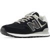 Sneaker NEW BALANCE "ML574 Core", Gr. 45,5, schwarz-weiß (schwarz, grau), Leder, Textil, Schuhe Modernsneaker, Topseller