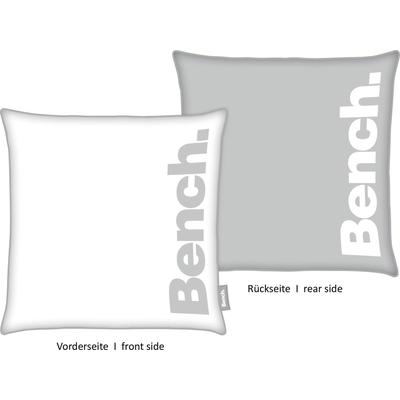 Dekokissen BENCH. "Bench", grau (grau, bedruckt), B:50cm L:50cm, Polyester, Dekokissen_Sitzkissen_Kissenhüllen, Kissenhülle mit Wendemotiv und Rundum-Paspel Image