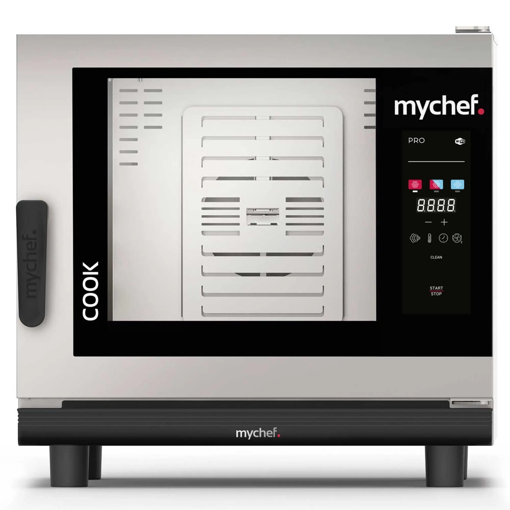 Mychef COOK PRO Heißluftofen mit 6 GN 1/1 Blechen. Professioneller elektrischer Kombi-Umluftofen für Bar-, Restaurant- und Catering-Küchen. Image