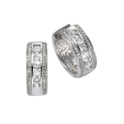 Celesta - Ohrring 925/- Sterling Silber Zirkonia weiß 0,195 Creolen 1 ct Weiss Damen