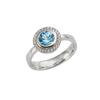 Celesta Ring 925/- Sterling Silber sy. Blautopas blau 058 (18,5) Weiss Damen