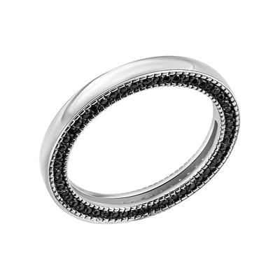 Celesta - Ring 925/- Sterling Silber Zirkonia schwarz Ringe 1 ct Weiss Damen