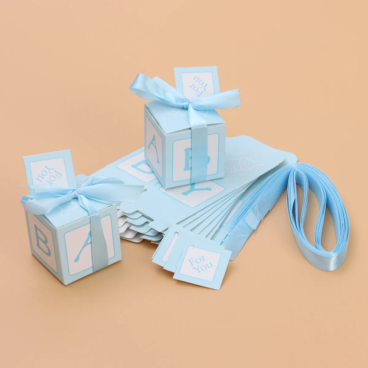 12 Stück Goodie Box Hochzeit Gunst Boxen Geschenk europäischen Stil Baby party begünstigt Süßigkeiten mit Bändern Image