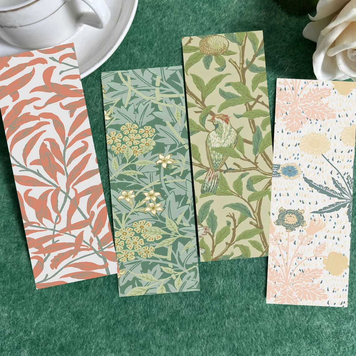 30 stücke Morris Blumen Lesezeichen Neue Chinesische stil Leseseite Buch Mark Karte Buch Notizen Tagebuch Mark Student Geschenk Nachricht Karte Image