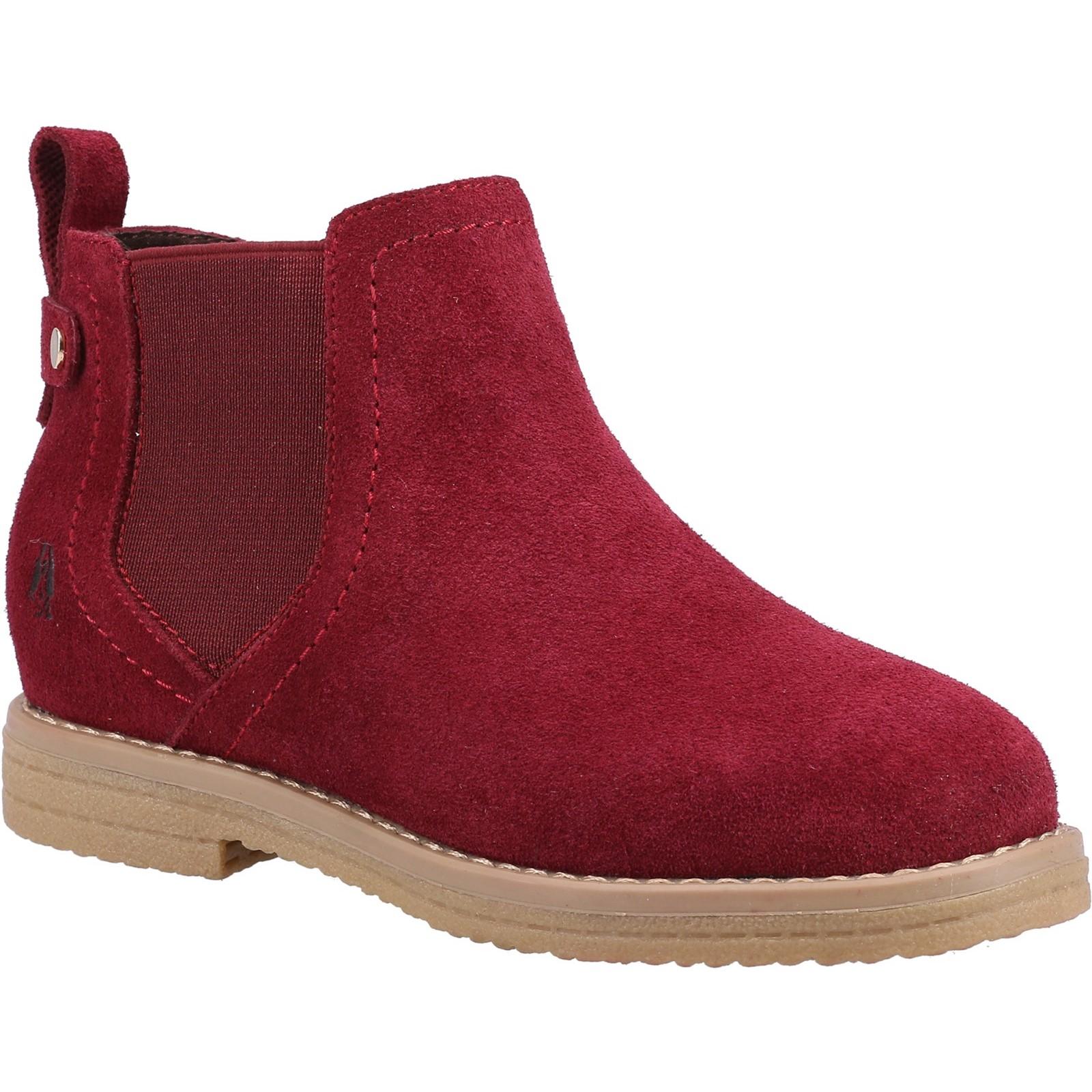Hush Puppies Girls Mini Maddy Wildlederstiefel (Burgund) Image