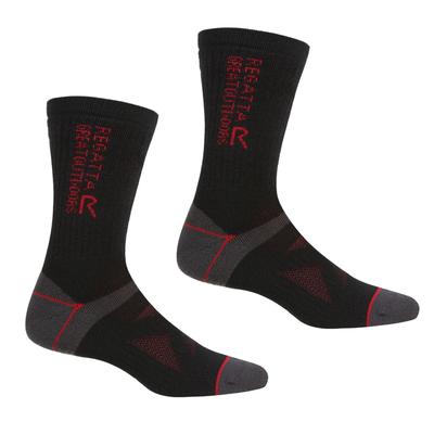 Regatta Unisex Erwachsene Wolle Wandern Boot Socken (2er-Pack) (Schwarz/Dunkelrot) Image
