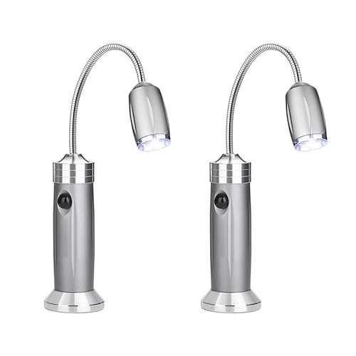 2 stücke grill licht magnetische basis superhelle led bbq lichter im freien 360 grad flexible schwanenhals grill licht einstellbare batterie Image