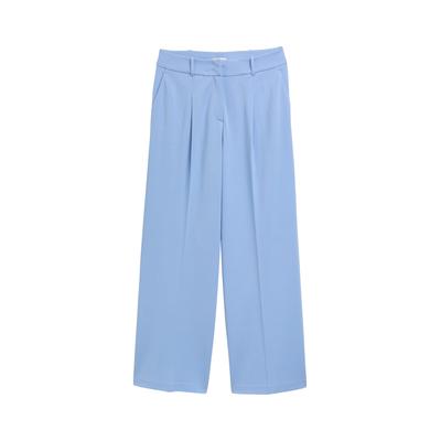 TOM TAILOR Damen Lea Wide Leg Hose, blau, Uni, Gr. 42/30 Image