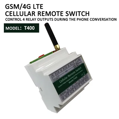 GSM 2G 4G Cellular RTU400 4 Relay Switch Industrial IoT Remote New Version Wireless Cellular Relay