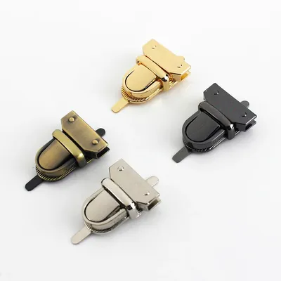 Metal Press Push Lock Tongue Lock Bag Briefcase Spring Lock Clasps Closure Buckle Leather Craft Bag