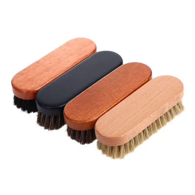 1PC Handle Dashboard Details Polishing And Cleaning Brush Horse Hair Wood Brush Leather Shoe Care