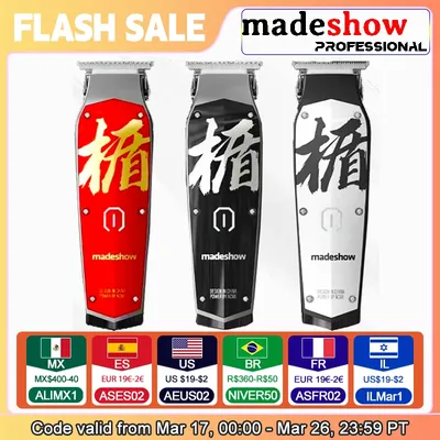 Madeshow M10M11 Original Professional Hair Clipper Trimmer Stepless Adjustment T-Shaped Fine Tooth