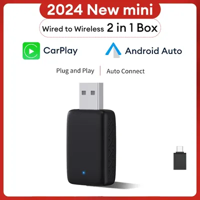 XUDA 2in1 Wireless Carplay Adapter Android Auto Smart Dongle Mini Box Plug And Play For Volvo Benz