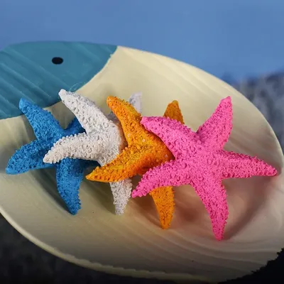 Beautify Your Aquarium with Realistic & Safe Resin Starfish Ornaments.Durable, Easy Clean for