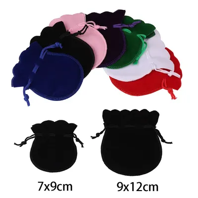 10pcs/lot Gourd Pouch Velvet Gifts Bag Drawstring Nylon Rope Soft Jewelry Packaging Wedding