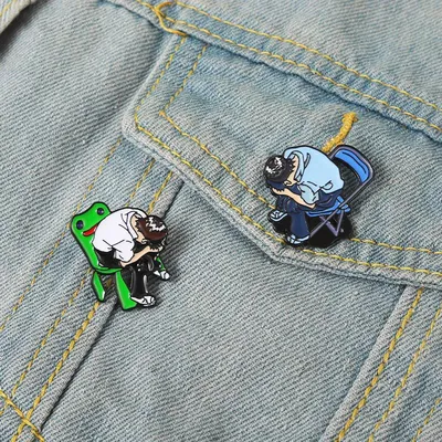 Chairs Pines Lapel Badges Cartoon Funny Jewelry Gift for Kids Friends EVA Ikari Shinji Enamel Brooch