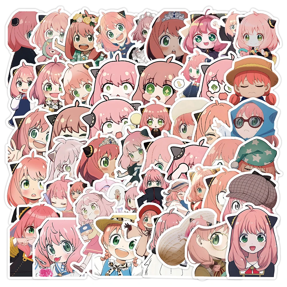 50pcs SPY×FAMILY Anime Stickers for Kid Cute Graffiti Phone Case Laptop Stationery Waterproof Kawaii Cartoon Sticker Pack