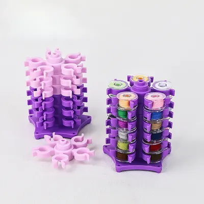 Sewing Bobbins Tower Storage Clips Stand for 30 Thread Spool Plastic Holder Clamps Organizer Sewing Machine DIY Embroidery Tool