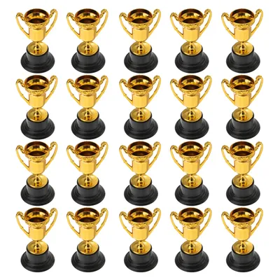 20pcs Mini Plastic Gold Reward Troféus Cup Soccer Medals Prize Cup Early Educational Kids Kids Gold