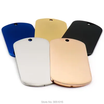 wholesale 100pcs stainless steel material Military card personalized pet id tag cat Artistic Font