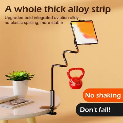 Tablet Stand Holder Mount Clip Grip Flexible Long Arm Gooseneck For IPad Switch Galaxy Tab Kindle