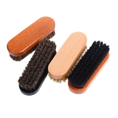 1PC Handle Dashboard Details Polishing And Cleaning Brush Horse Hair Wood Brush Leather Shoe Care