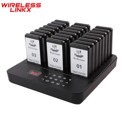 Wireless Restaurant Pager System Buzzer Calling System 24 Beepers Pagers For Food Truck Fast Food