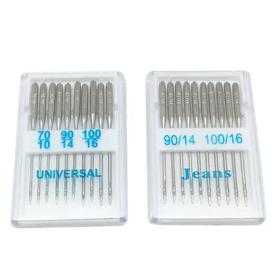 20 PCS/Set Jeans Universal Regular Point Sewing Needles Ball Point Head For Home Sewing Machine Accessories 70/10 90/14 100/16