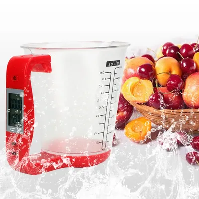 Kitchen Scales Temperature Measurement Cups Electronic Tool with LCD Display Digital Beaker