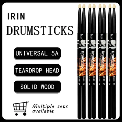 IRIN Drumstick Jazz Drum 5A Solid Wood Pair Drum Sticks Percussion Music Instrument Sturdy Maple