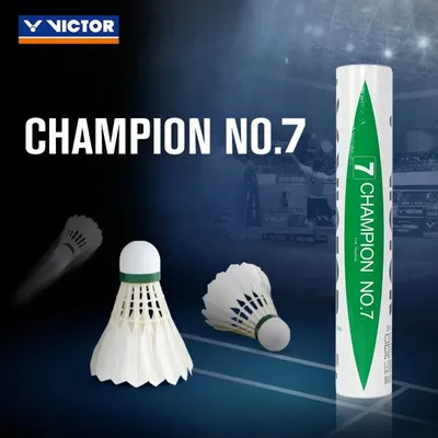 Original Victor Badminton Duck Feather Durable and Stable Beginner Champion No.7 12 pcs