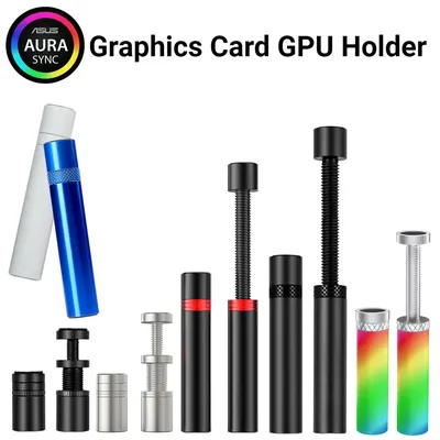 Aluminum Alloy ARGB Graphics Card GPU Holder Magnetic Telescopic Rotary Screw Vertical Video Card